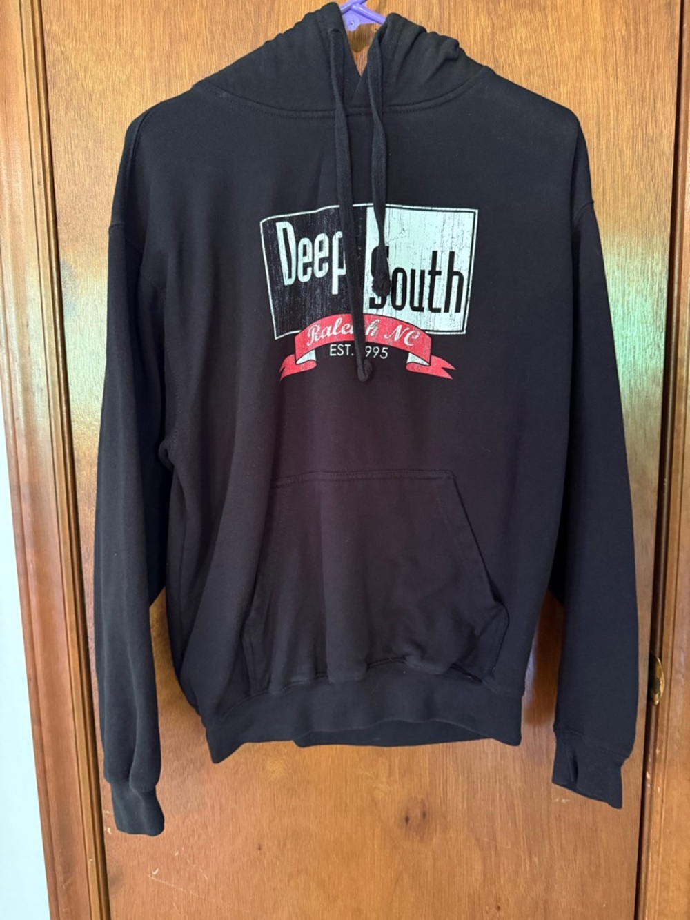 Deep South Raleigh NC Black Hooded Sweatshirt - Men's Pullover Hoodie